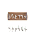 Zinc Alloy Circus Animal Birthday Cake Candle Holders, Boxed Set of 6
