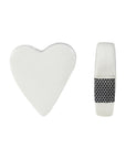 Stoneware Heart Shaped Match Holder with Striker, White