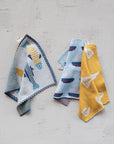 Cotton Knit Dish Cloth with Nautical Pattern