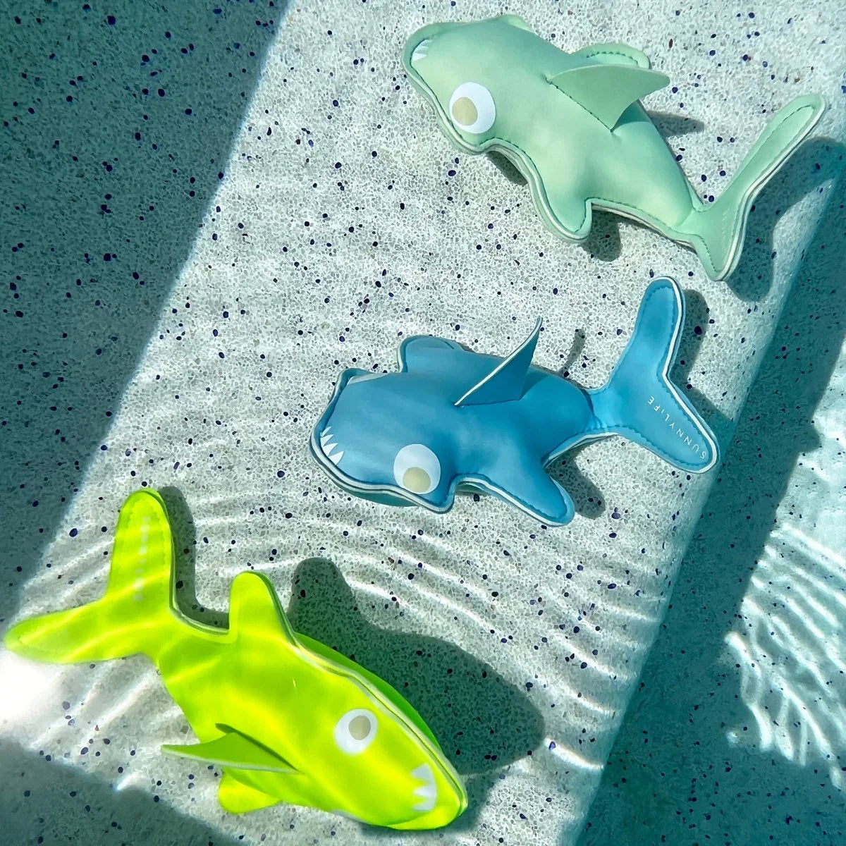 Salty the Shark Dive Buddies Aqua Neon Yellow Set of 3
