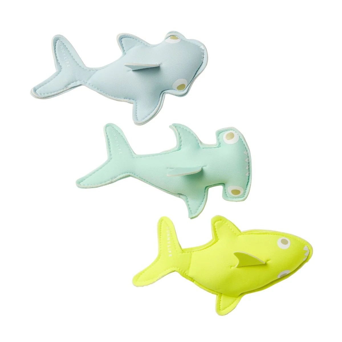 Salty the Shark Dive Buddies Aqua Neon Yellow Set of 3