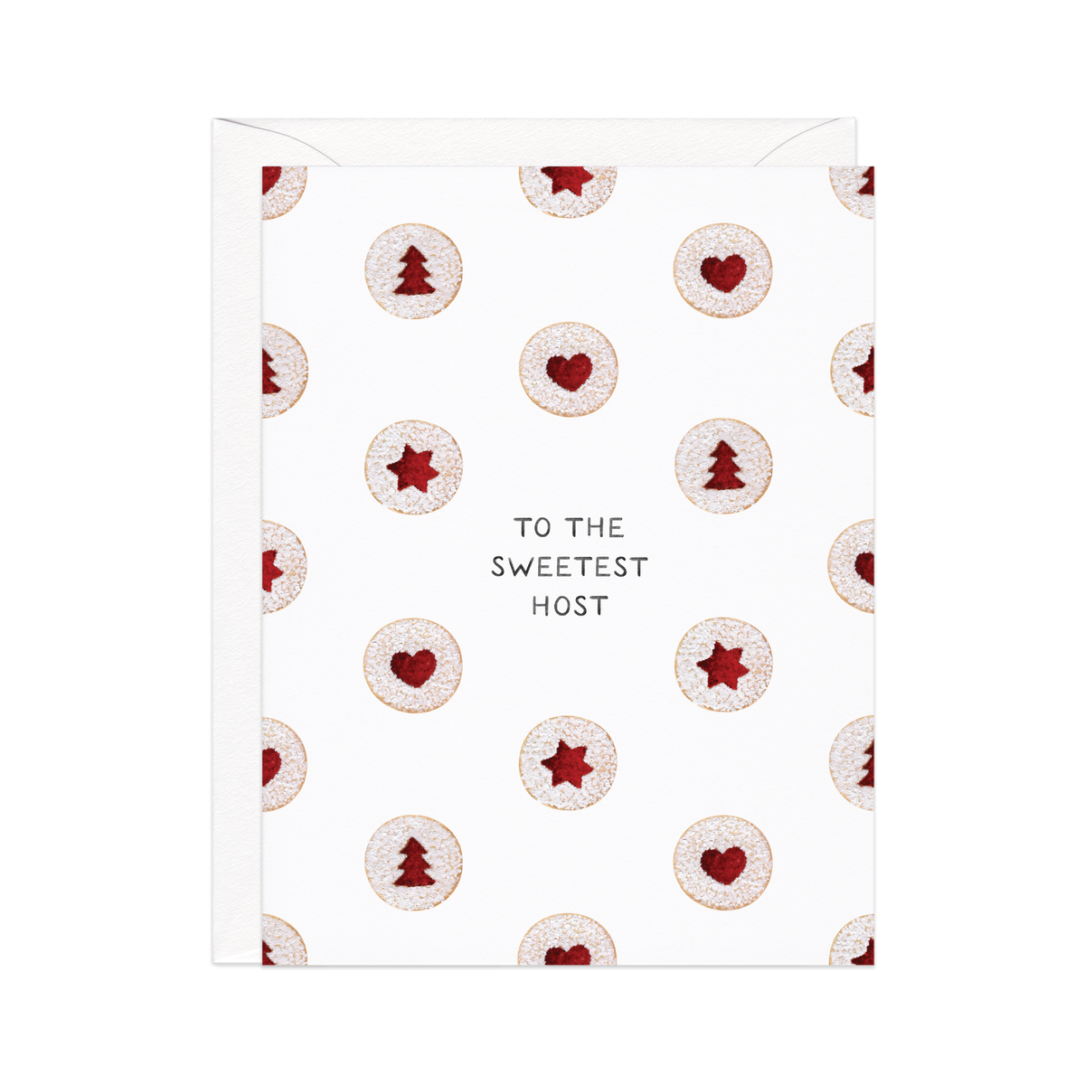 Sweetest Host — Linzer Jam Cookie Holiday / Hostess Card
