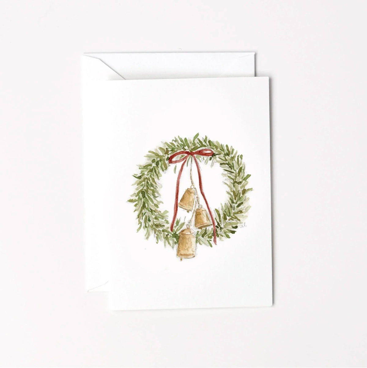 Bell wreath mini enclosure notecard