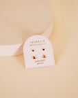 Birthstone Stud Gold Earrings Set - January