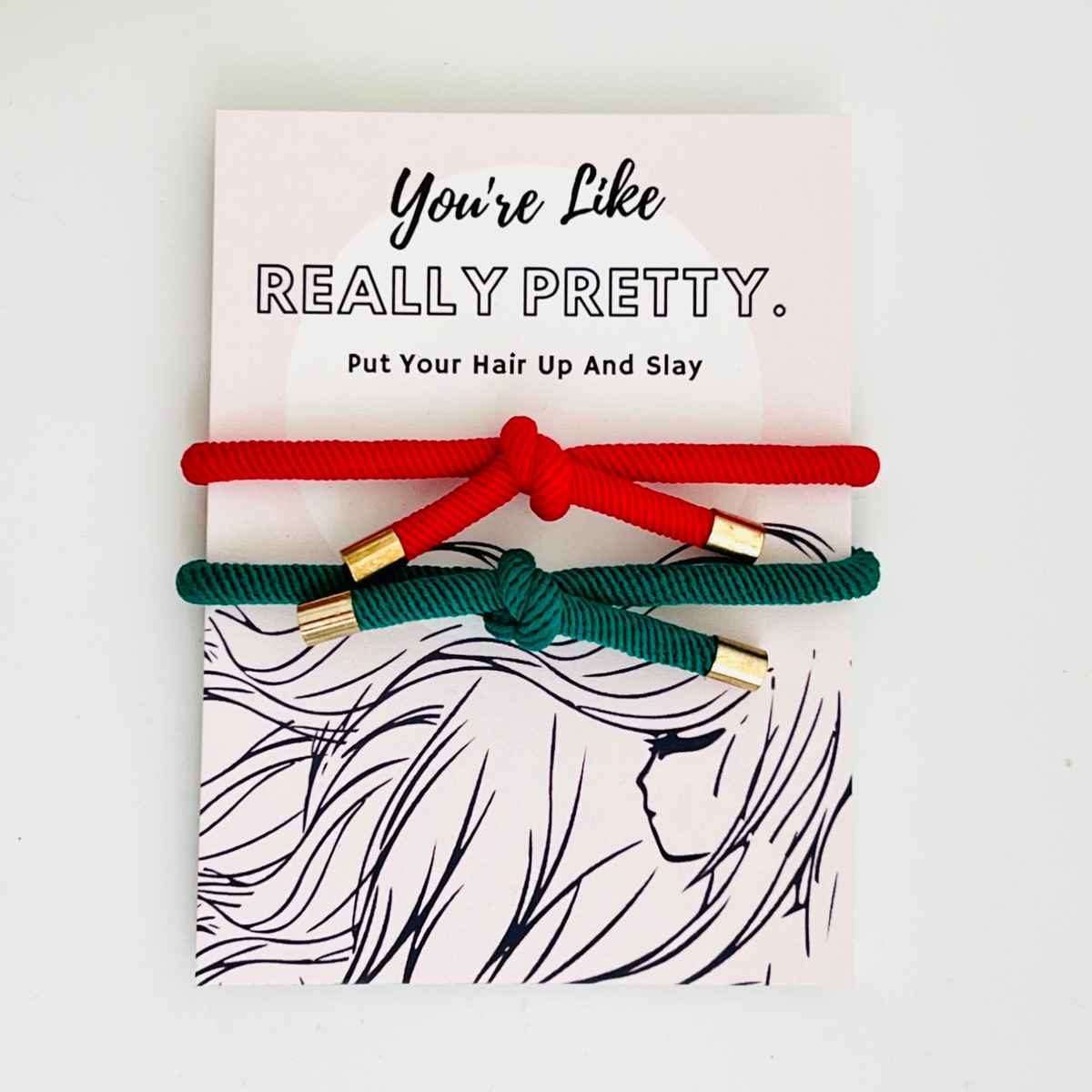 Really Pretty Double Elastic Hair Tie - Hair Accessory Card
