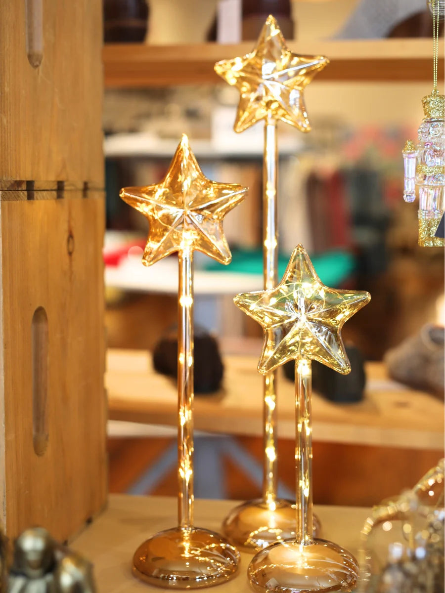Gold Twinkling Star on Stand