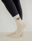 Pilates Grip Socks – 100% Bamboo | Off White | Non-Slip Studio Socks