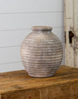 Ridged Terracotta Vase