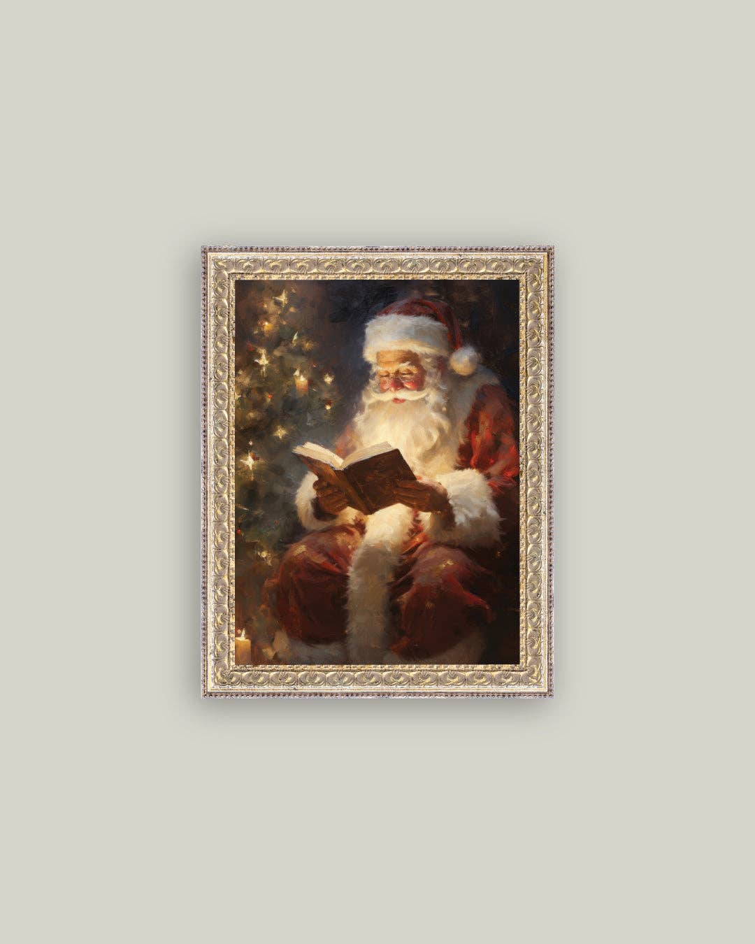 Classic Santa Framed Vintage Christmas Canvas Art