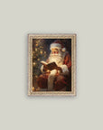 Classic Santa Framed Vintage Christmas Canvas Art
