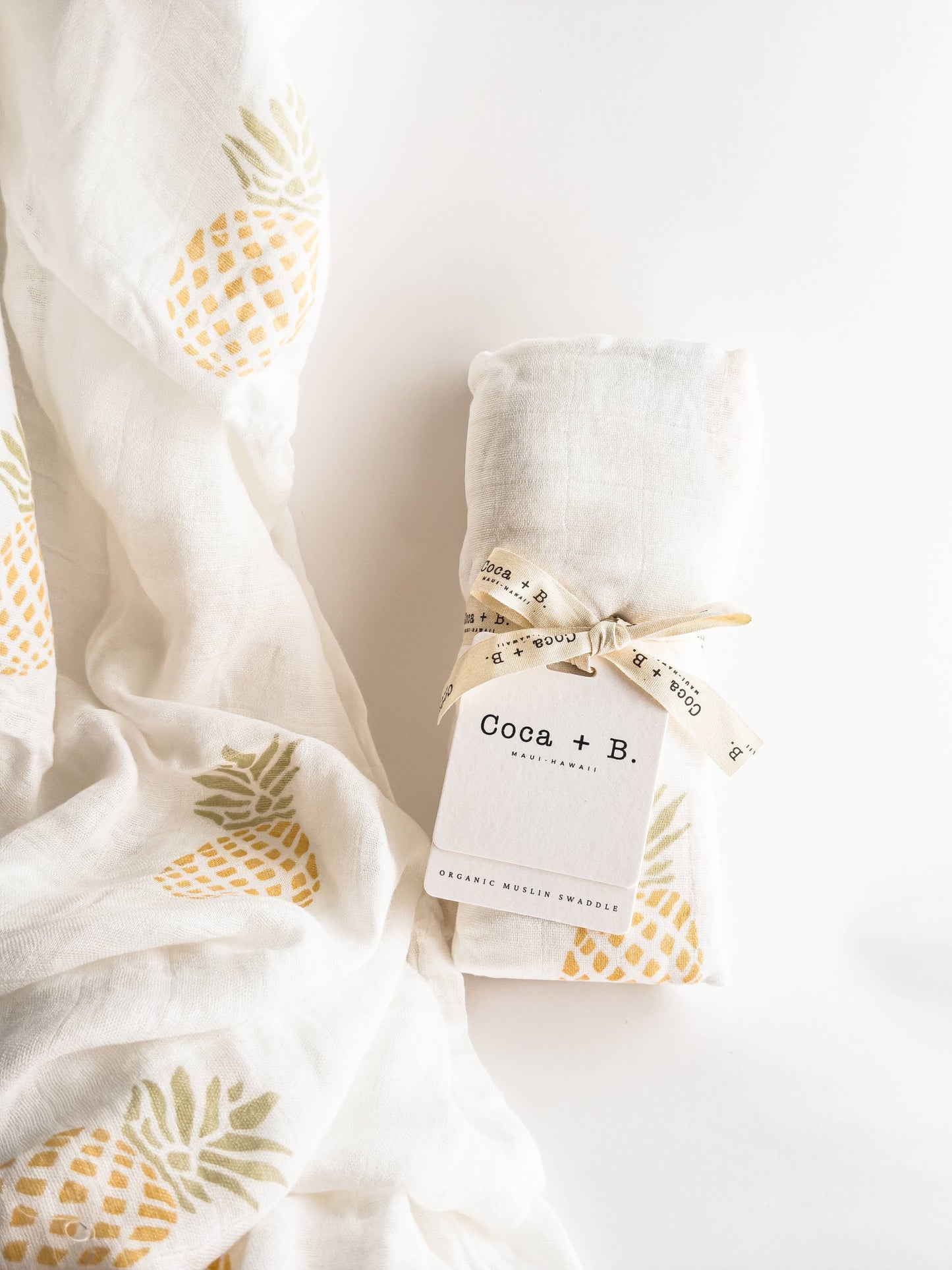 Pineapple Organic Baby Swaddle | Tropical Nursery Decor