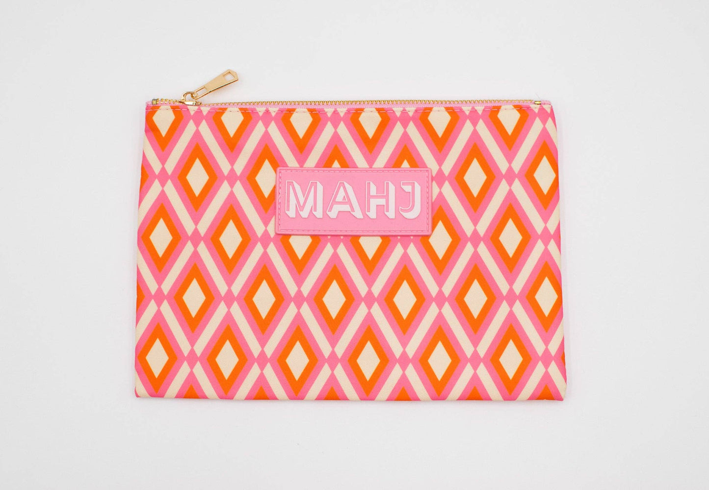 Premium Mahjong Card & Accessory Bag - Pink/Orange