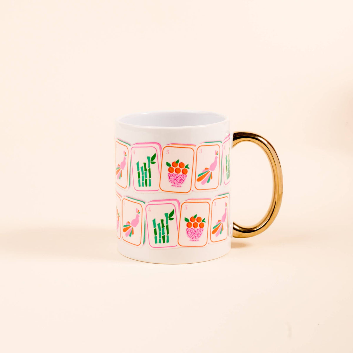 11 oz Cozy Cute Ceramic Mug–Mahjong Tiles