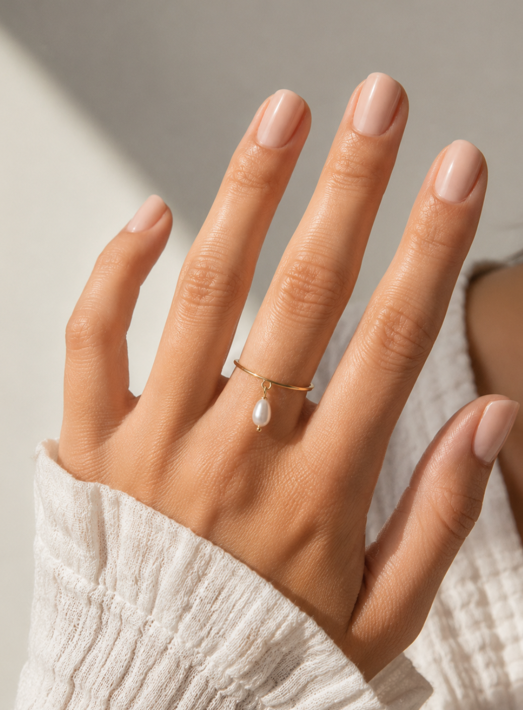 Gold Ring - Pearl Charm