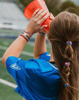 "Game Day" Red/Blue/White Hair Tie Bracelet