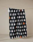 Emotional Boos Kitchen Tea Towel made from recycled materials hanging in kitchen