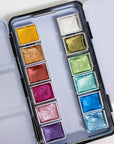 12 color travel metallic watercolor paint palette