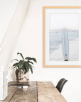 Blue Surfboard Print. Ocean Beach Wall Art: 16x20 inches / Print - unframed
