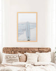 Blue Surfboard Print. Ocean Beach Wall Art: 8x10 inches / Print - unframed