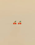 Cherry Enamel Flat Back Kids Earrings