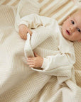 Harborview Herringbone Cream Blanket