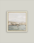Sailboat Landscape Framed Antique Art