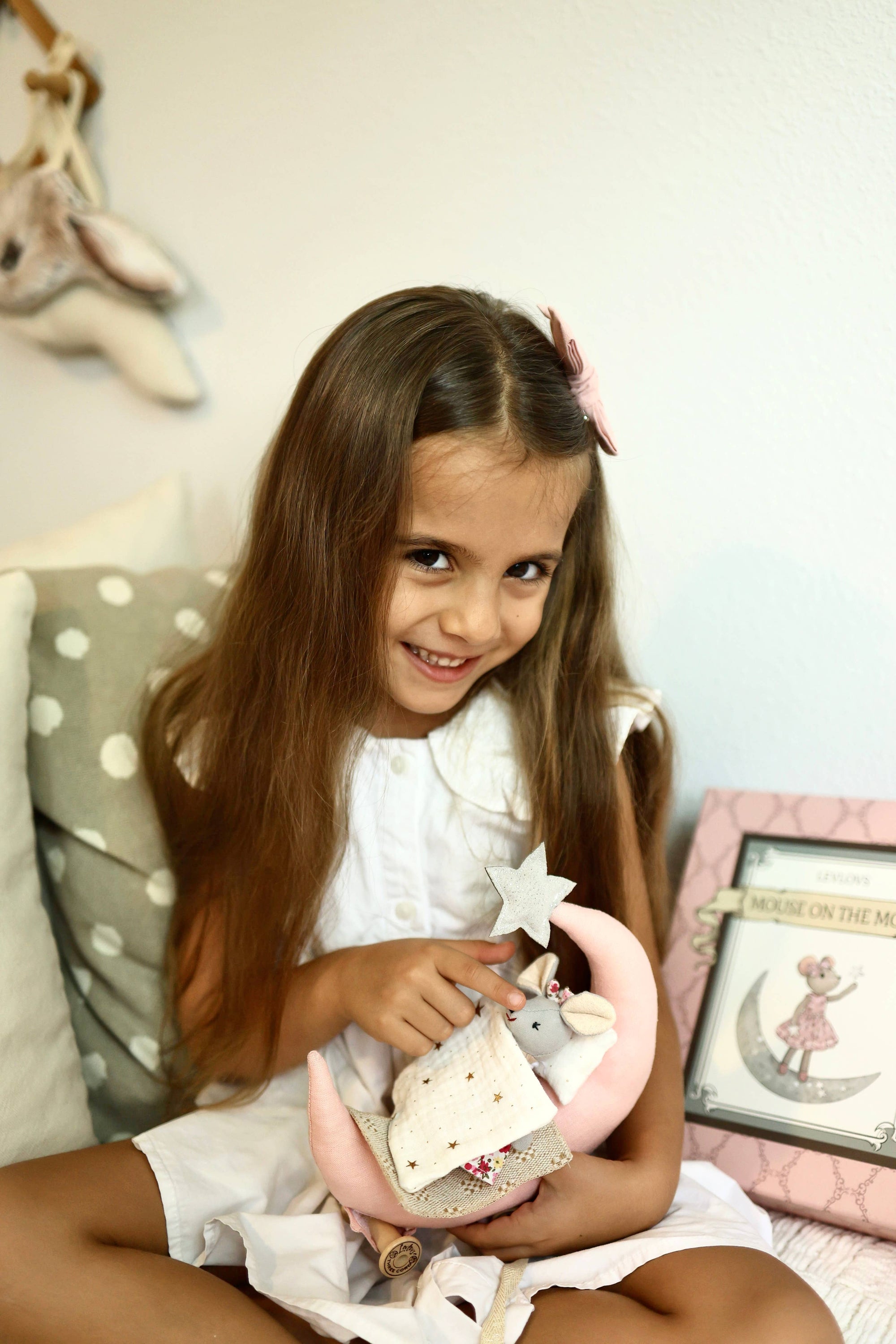 Lili Mouse Plush Doll in Pink Dress | Soft Toy &amp; Keepsake Gift for Children