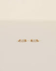Double Champagne Hoop - Gold Earrings