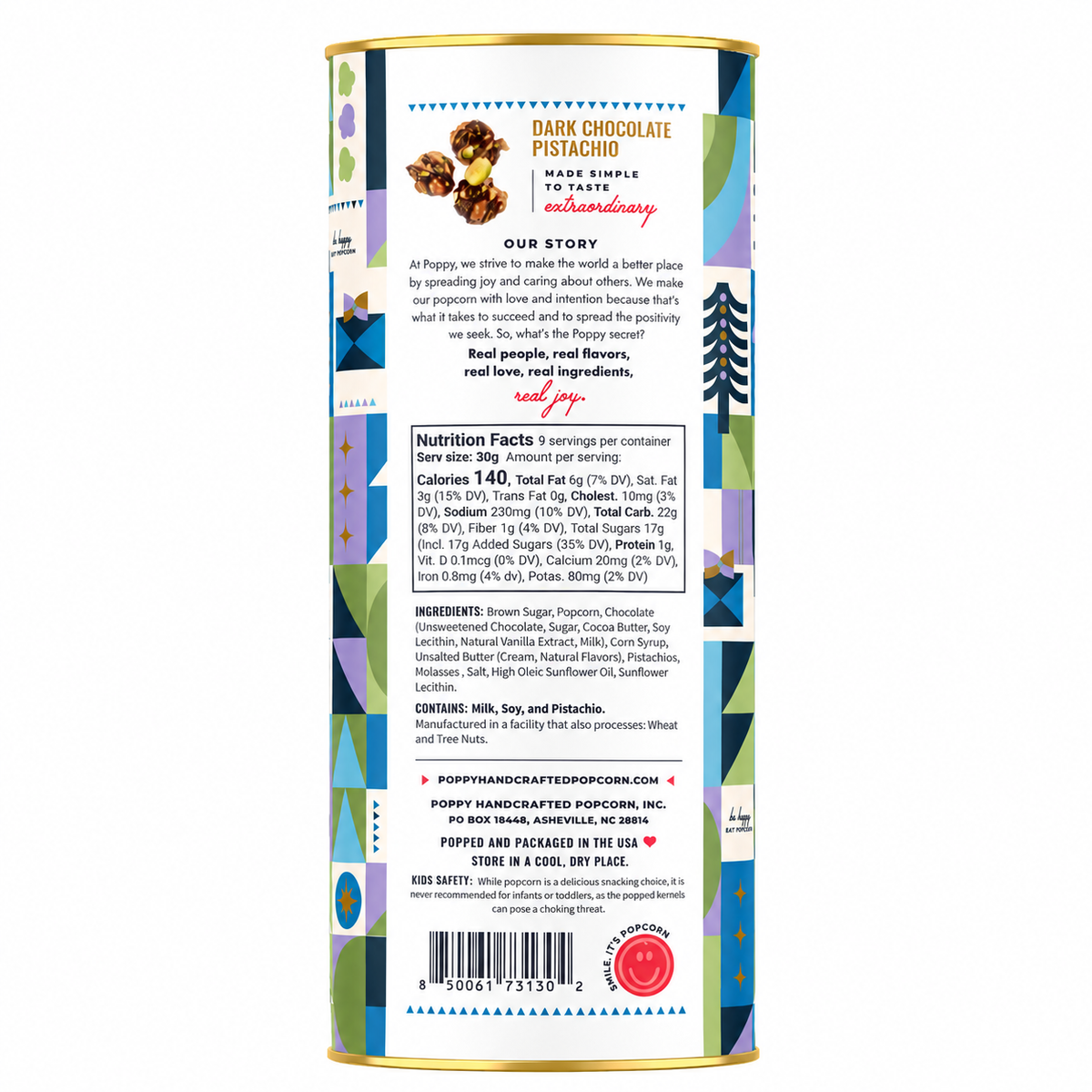 Dubai Chocolate-Inspired Salted Caramel Popcorn with Pistachios – Gift Cylinder