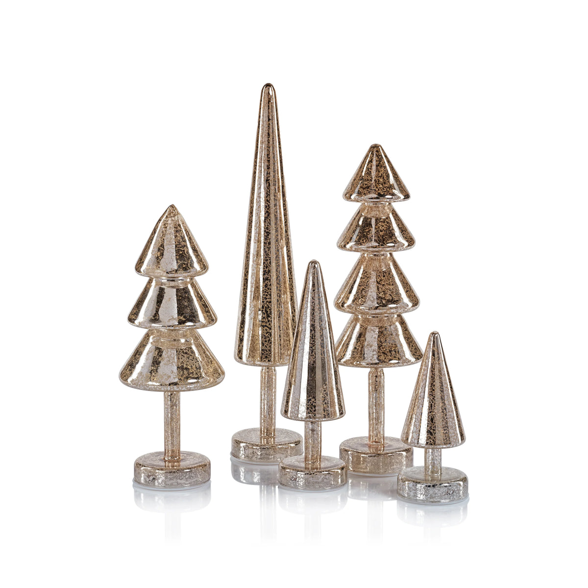 Noel Sparkle Spruce LED Tree in gold, 15.75-inch illuminated decorative holiday accent with glittered finish