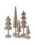 Noel Sparkle Spruce LED Tree in gold, 15.75-inch illuminated decorative holiday accent with glittered finish