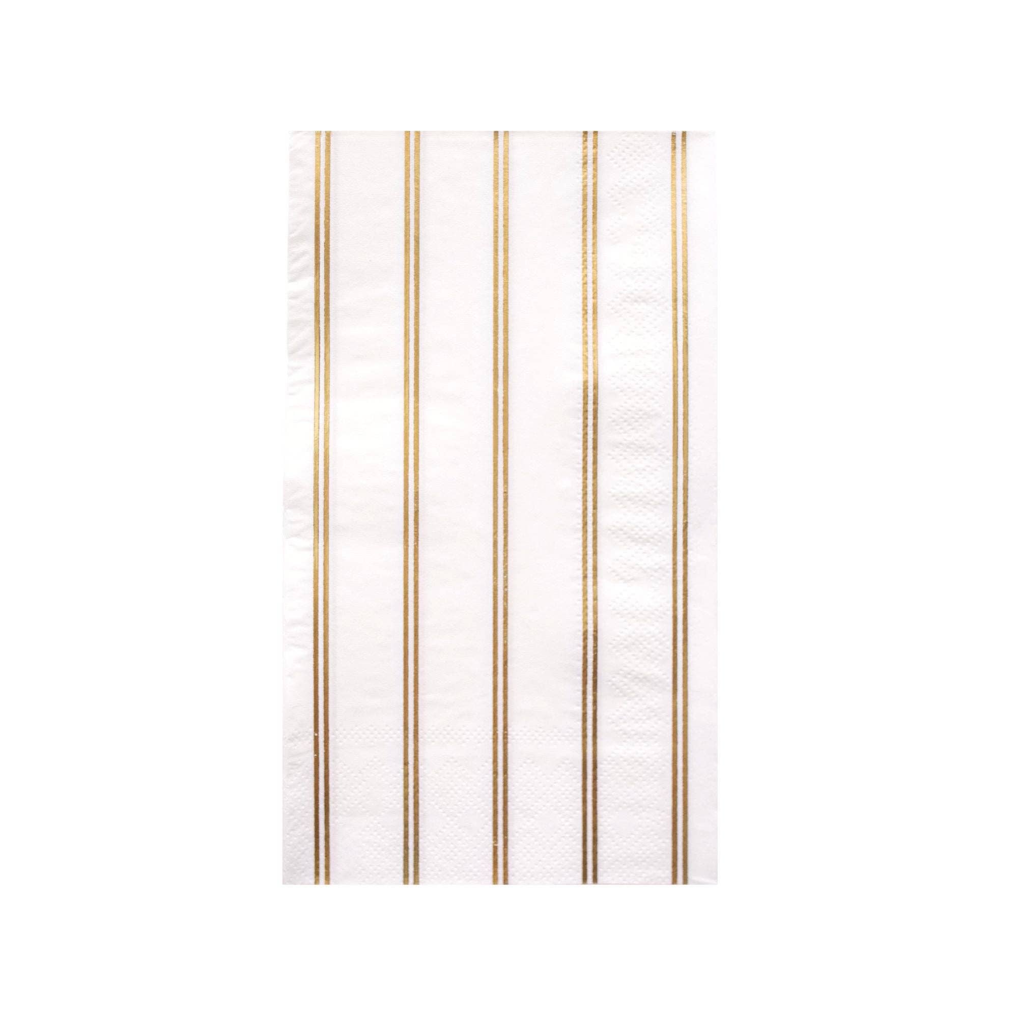Gold Signature Stripe Guest Towels – Elegant Gold Foil Napkins for Parties