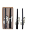 Black & White Ghost Taper Candle Set – Halloween Décor