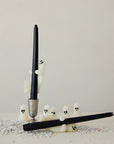 Black & White Ghost Taper Candle Set – Halloween Décor