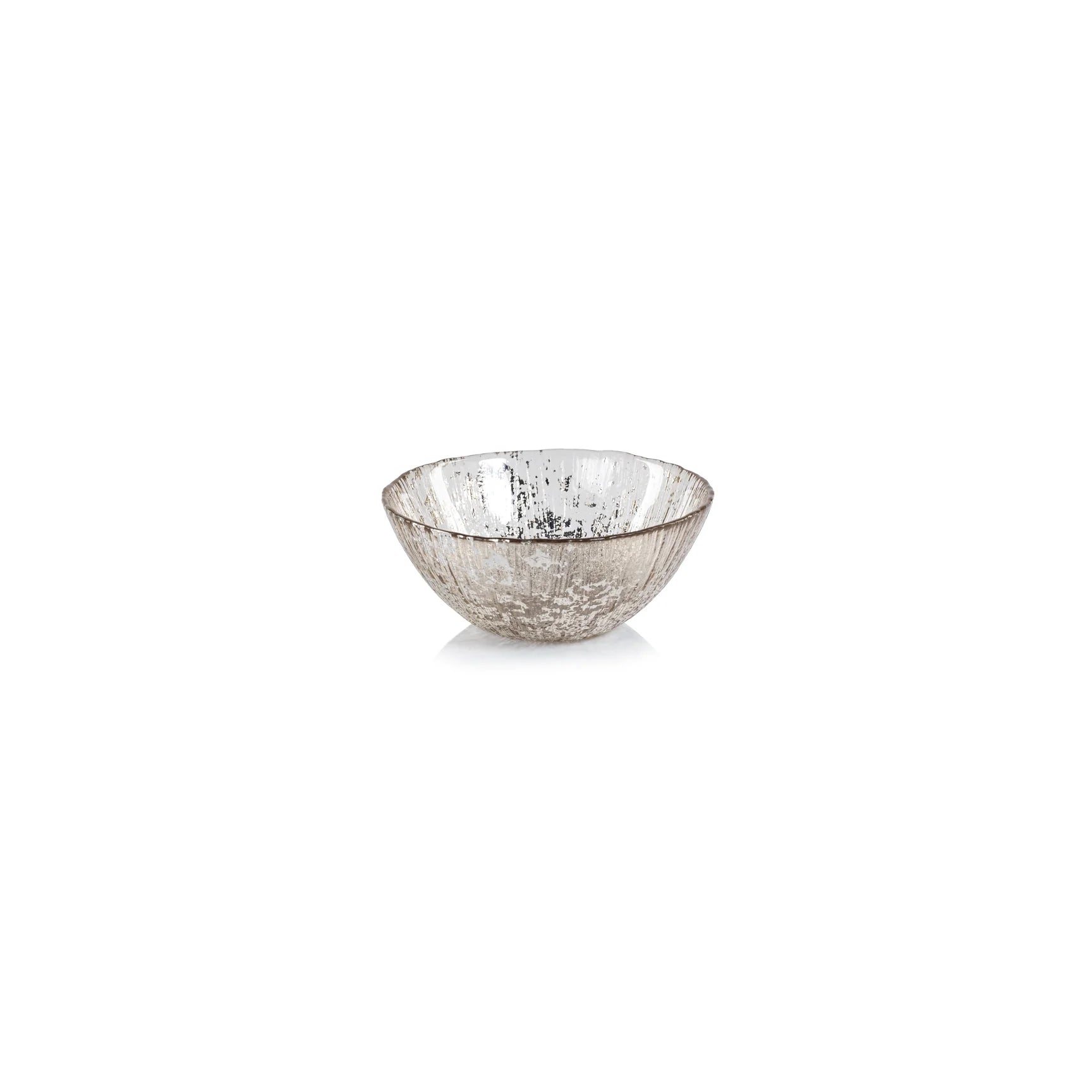 Luminara Fusion 5.5-inch glass serving bowl with gold and silver accents for sauces and appetizers