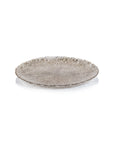 Luminara Fusion 11-inch glass serving platter with gold and silver accents for elegant entertaining