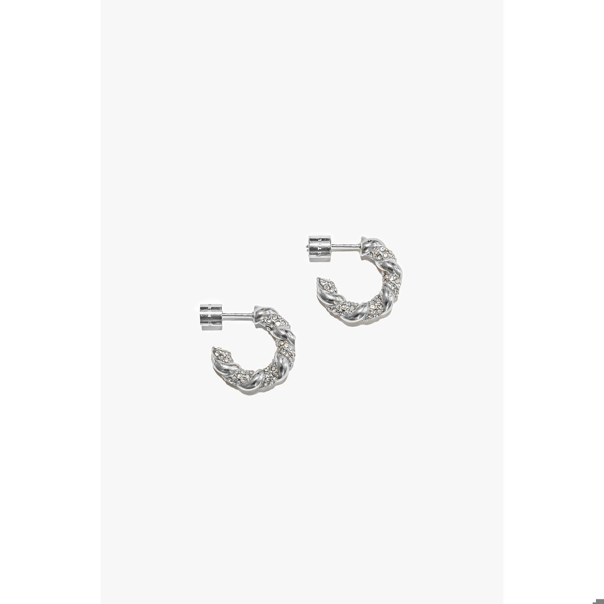 RITA HOOPS - pave - SILVER