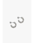 RITA HOOPS - pave - SILVER