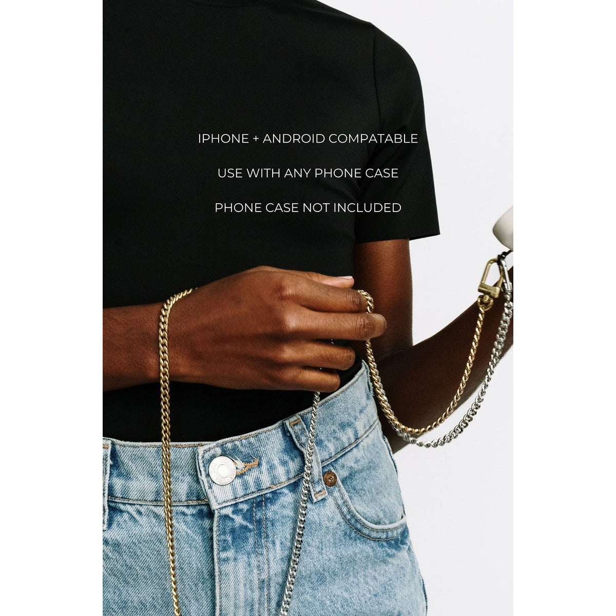 KELSEY PHONE CHAIN - mixed metal