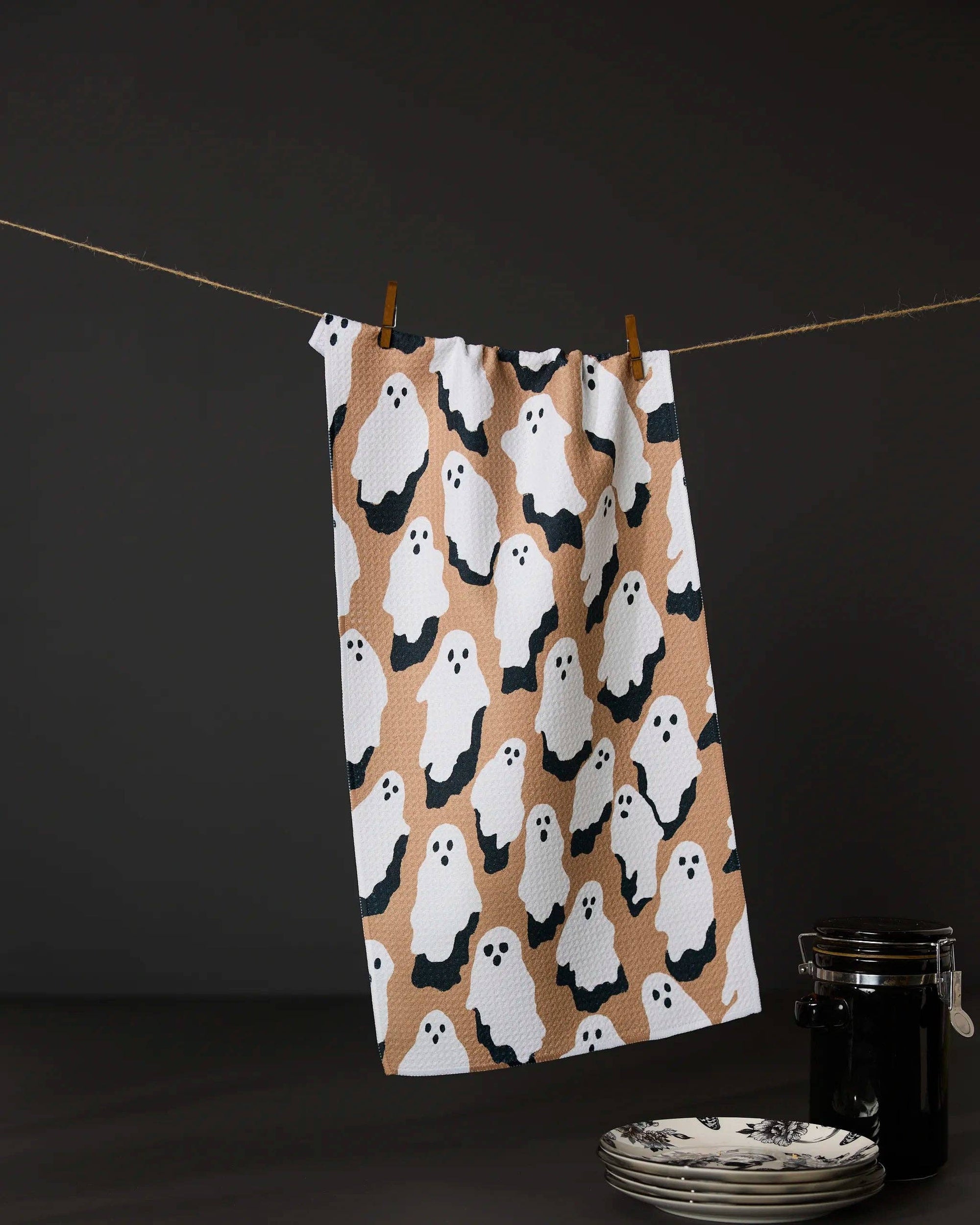 My Boo Bar Towel made from recycled materials hanging in kitchen or bar
