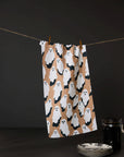 My Boo Bar Towel made from recycled materials hanging in kitchen or bar
