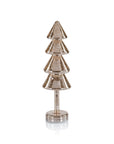 Noel Sparkle Spruce LED Tree in gold, 15.75-inch illuminated decorative holiday accent with glittered finish