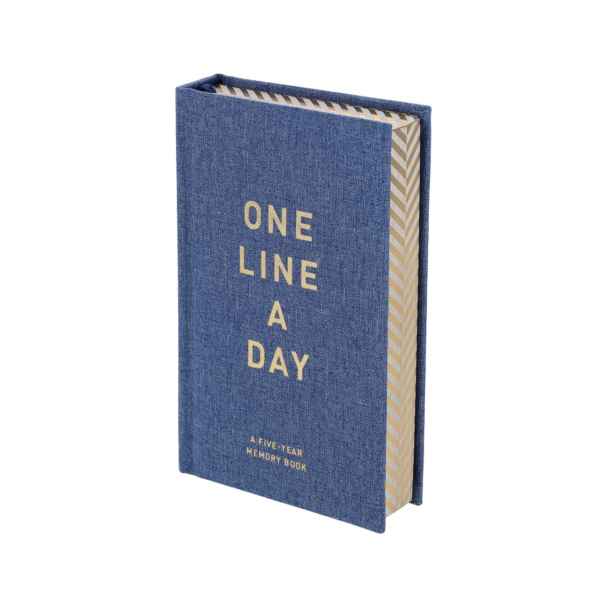 One Line a Day Journal Denim Edition with herringbone edging