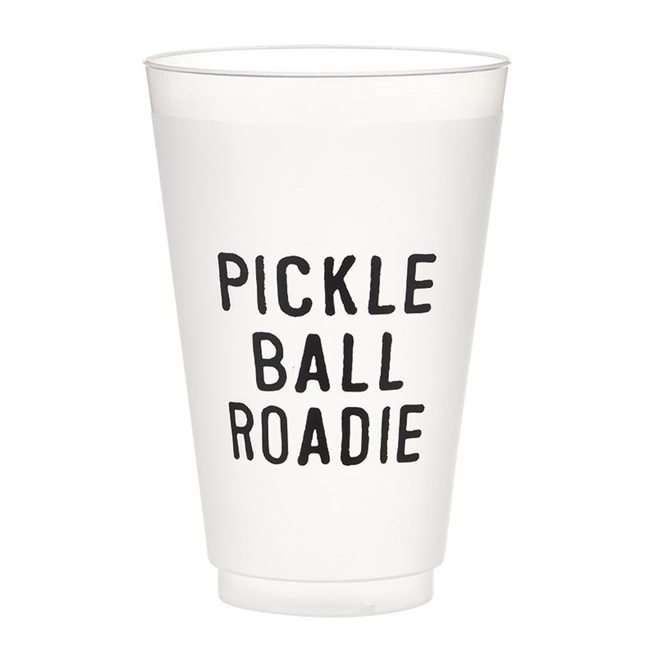 Set of 8 reusable 24oz Pickleball Roadie Frost Cups for parties and gifting