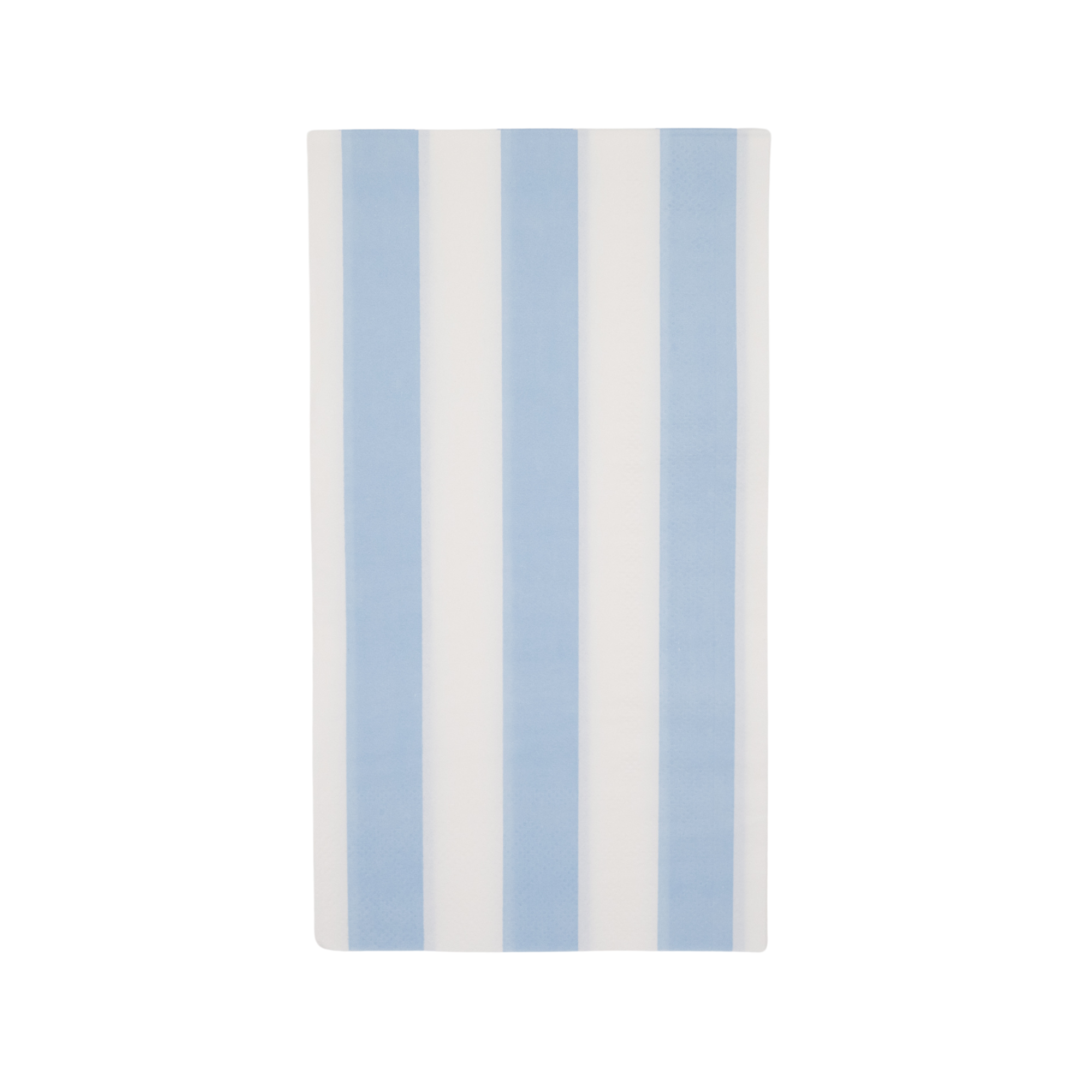 Sky blue cabana stripe guest towels, 15-count, triple-ply, non-toxic inks, perfect for tea parties, showers, and elegant gatherings.