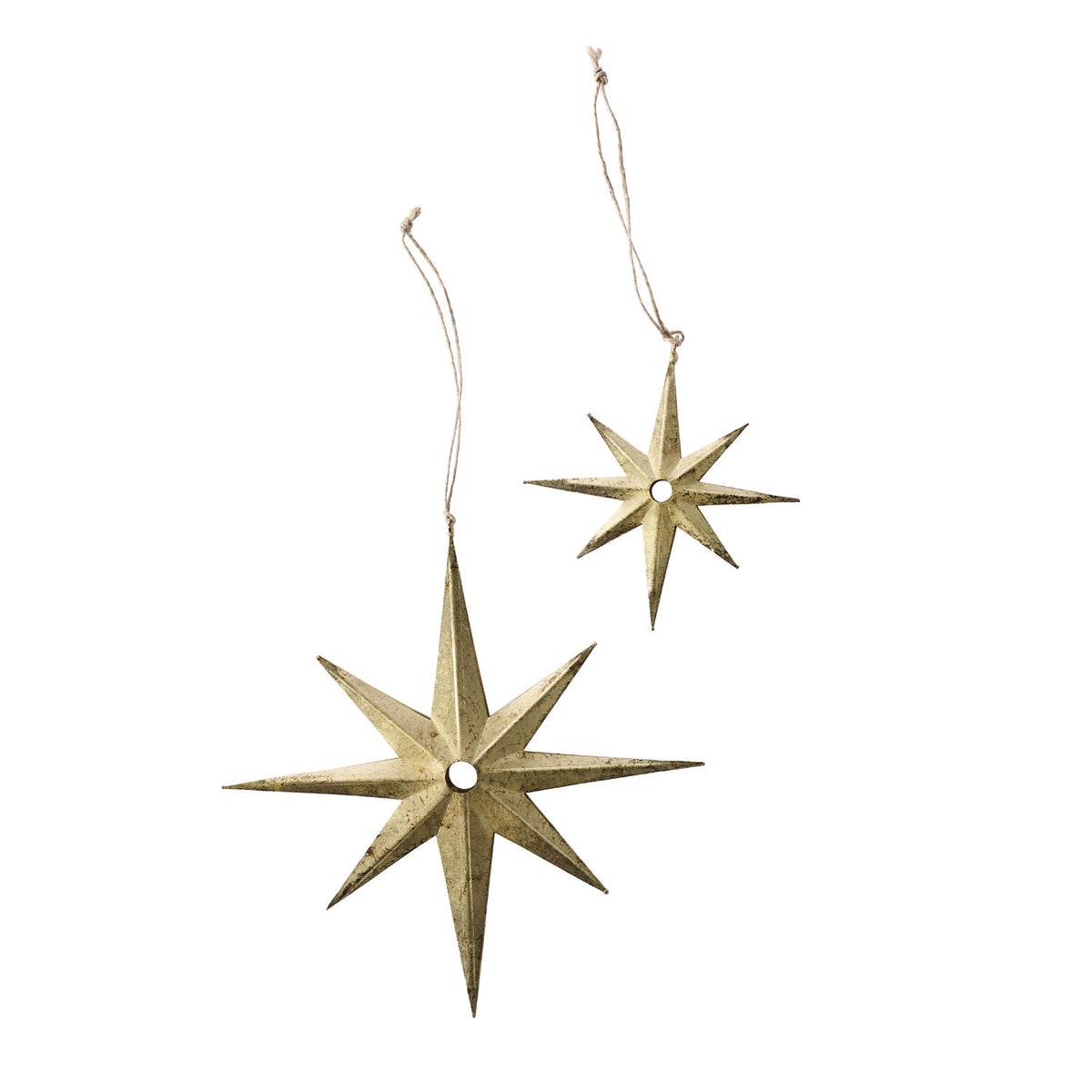 Starbright Gold Glitter Eight-Point Star Ornament