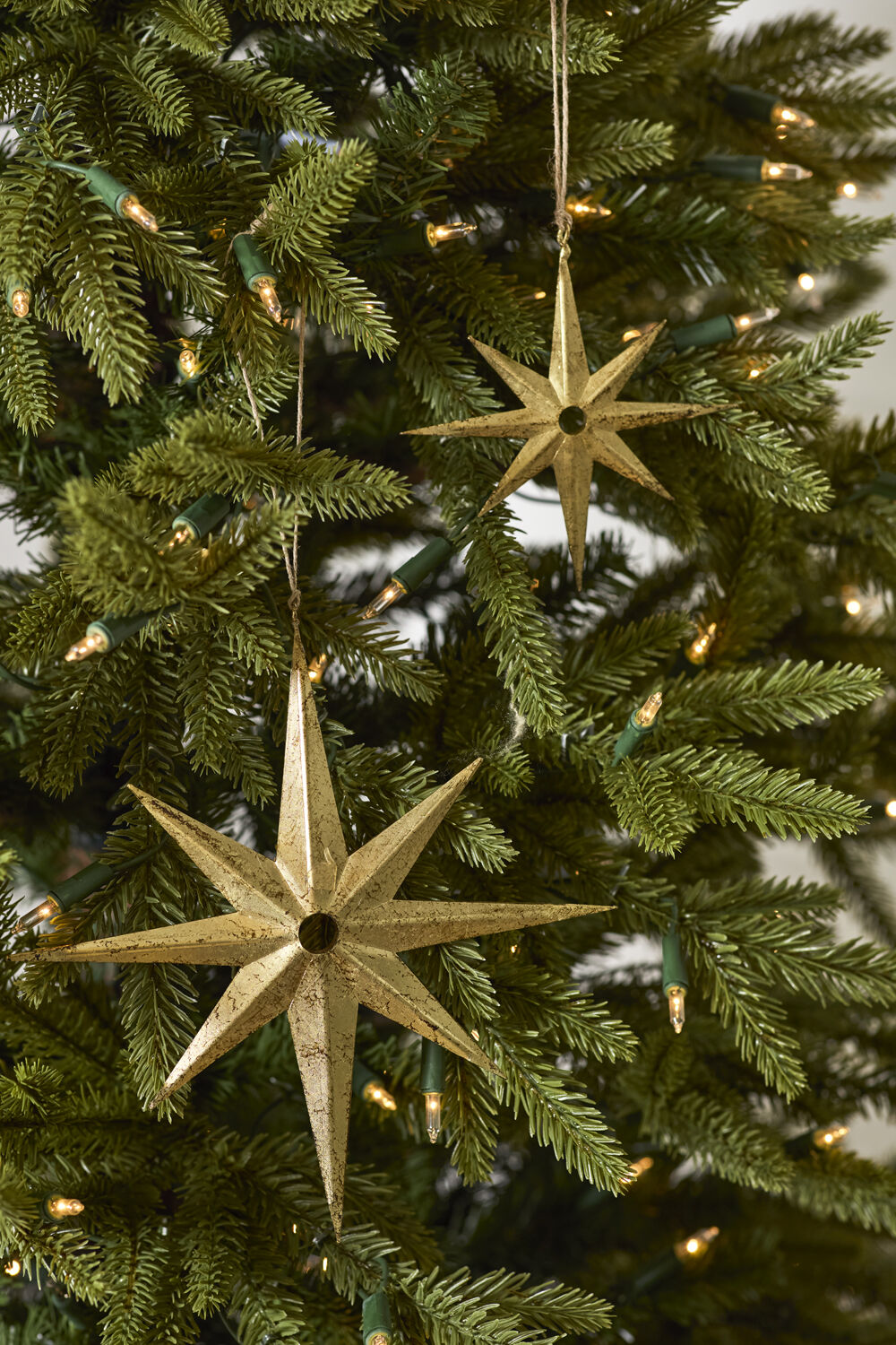 Starbright Gold Glitter Eight-Point Star Ornament