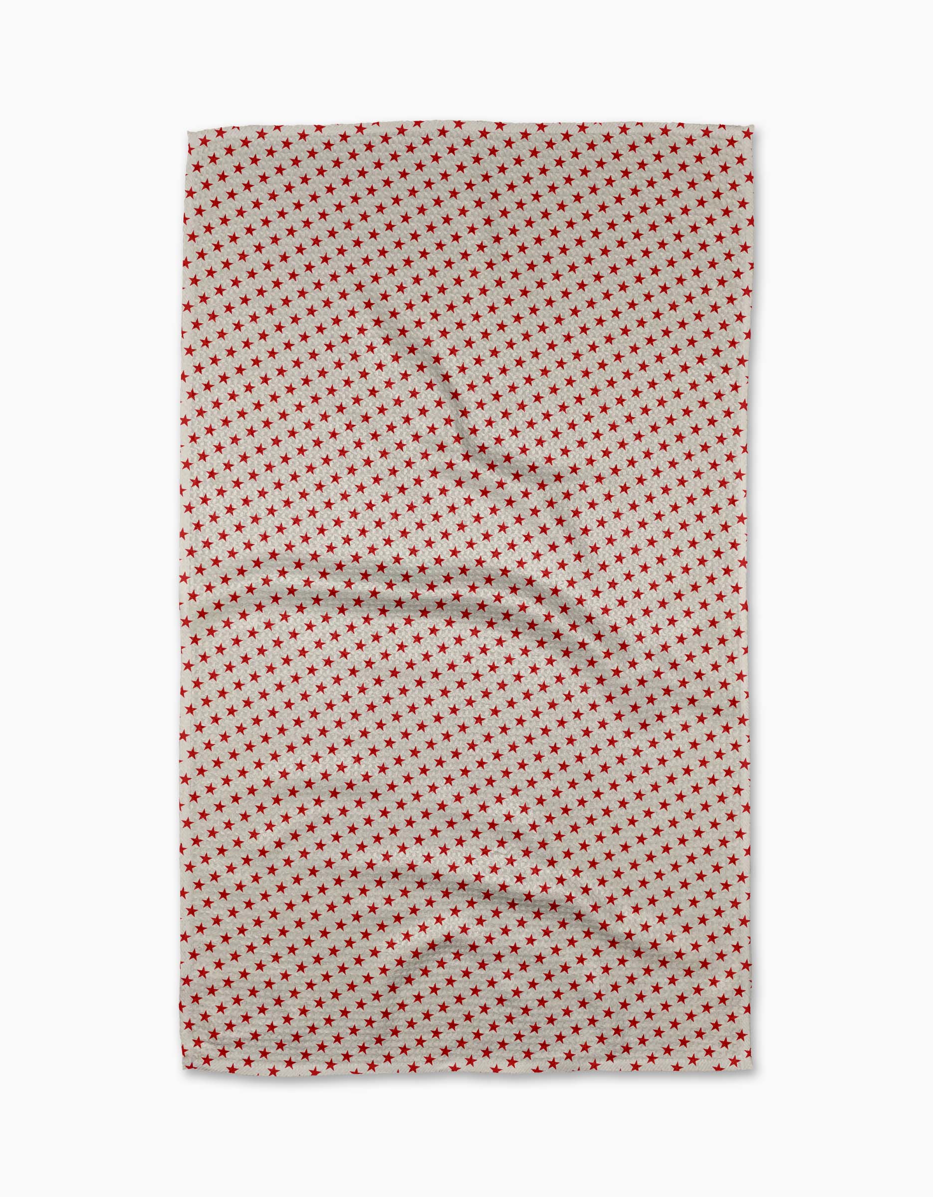 Starlet Tea Towel made from recycled materials hanging in kitchen
