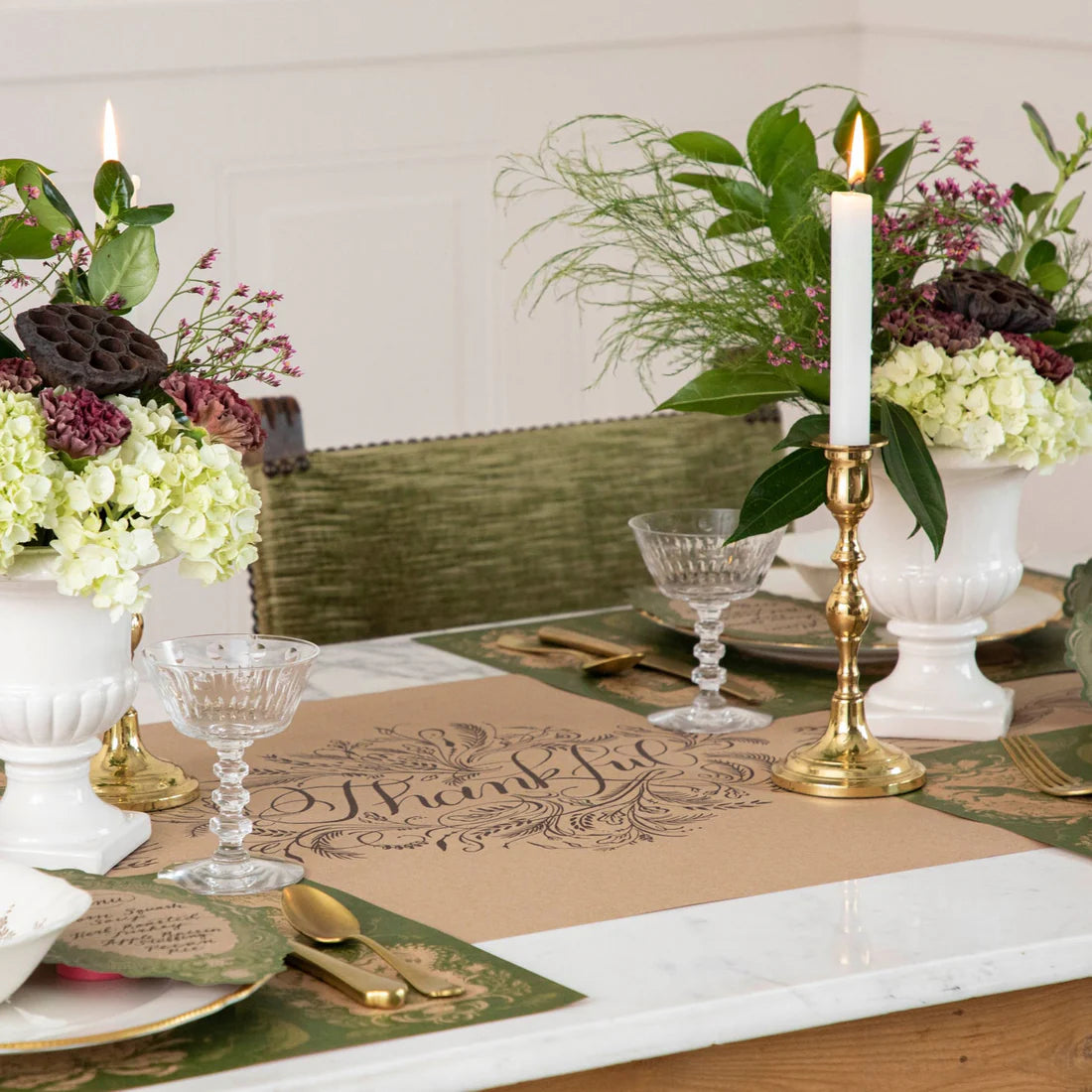 Multi-use Thankful Runner for table decor or eco-friendly gift wrapping.