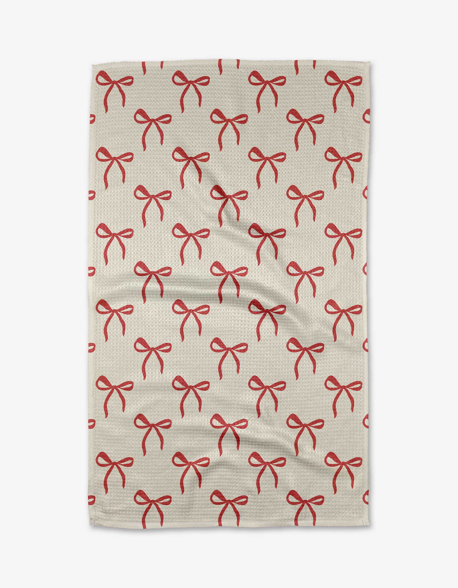 That’s a Wrap Kitchen Tea Towel made from recycled materials hanging in kitchen